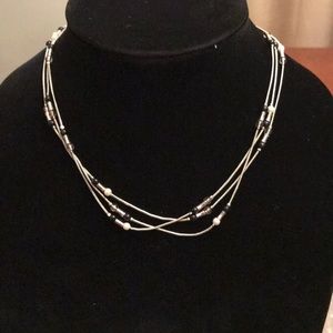 🌟 Three strand silver necklace